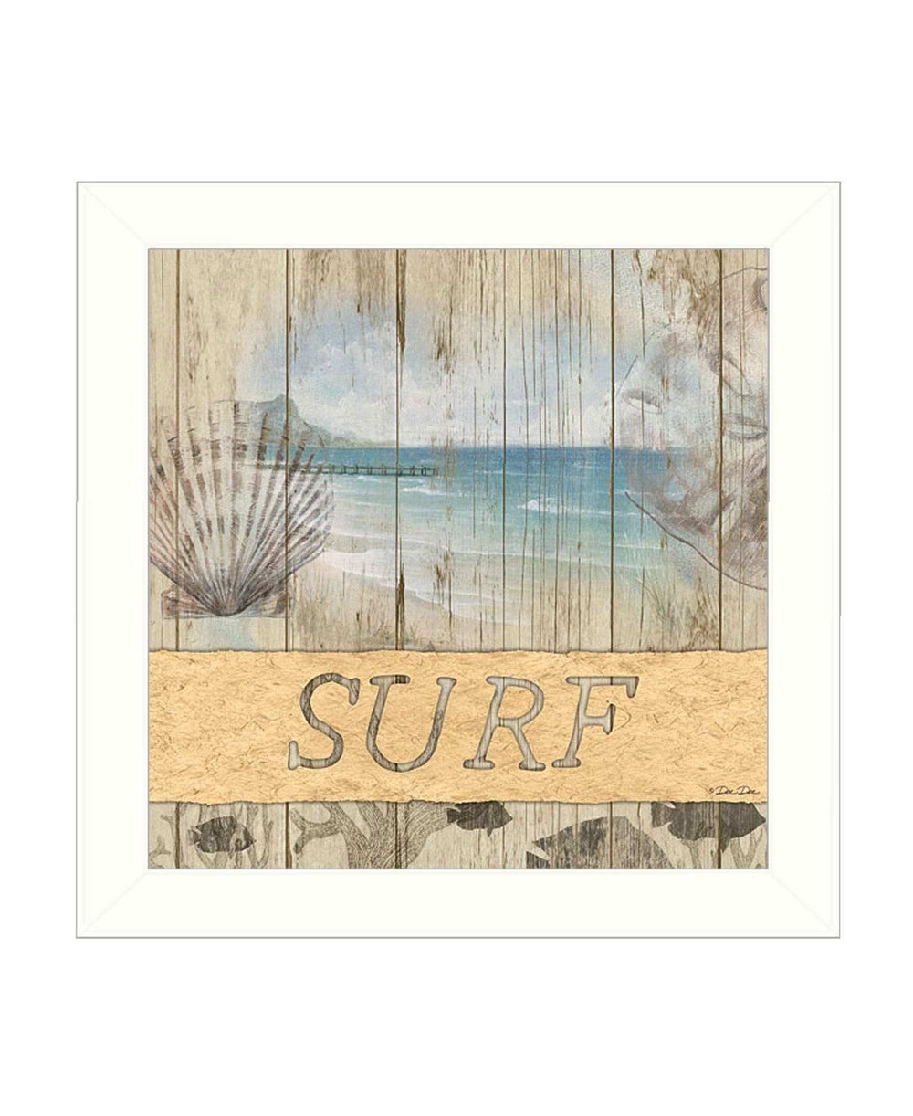 SURF White Framed Print Wall Art - Homeroots - Flyclothing LLC