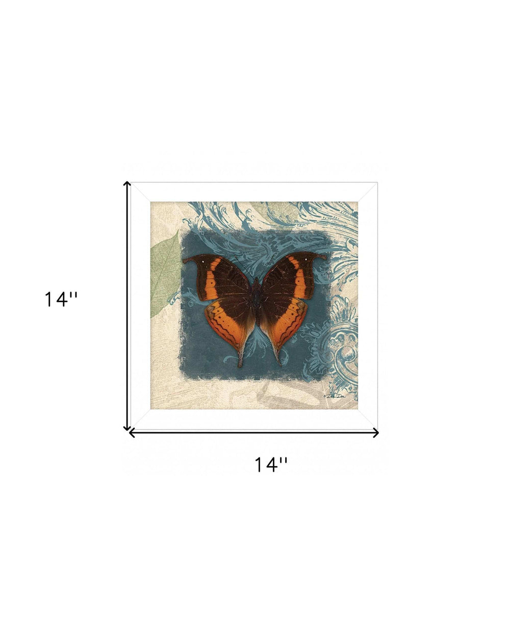 Swirl Butterfly II White Framed Print Wall Art - Homeroots - Flyclothing LLC