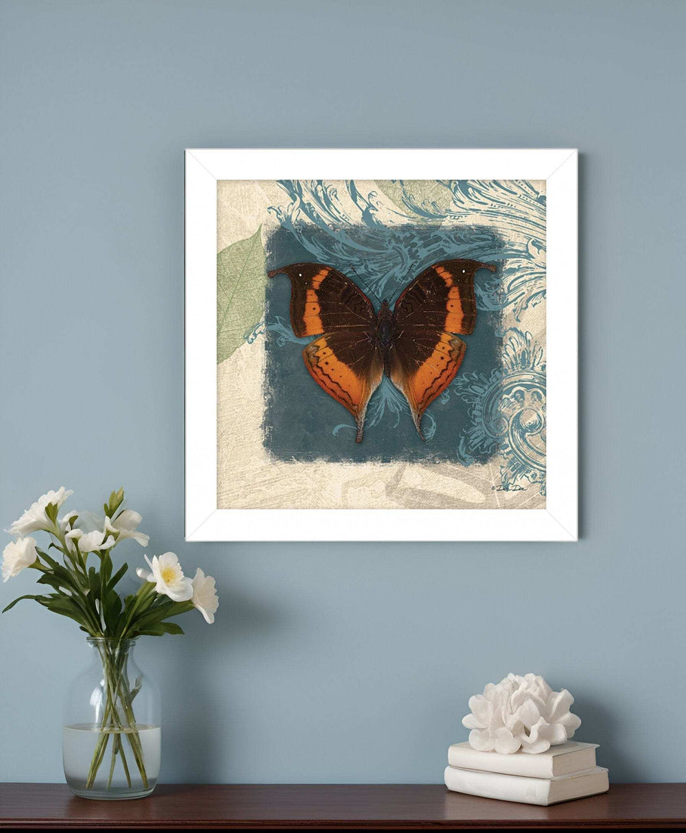 Swirl Butterfly II White Framed Print Wall Art - Homeroots - Flyclothing LLC