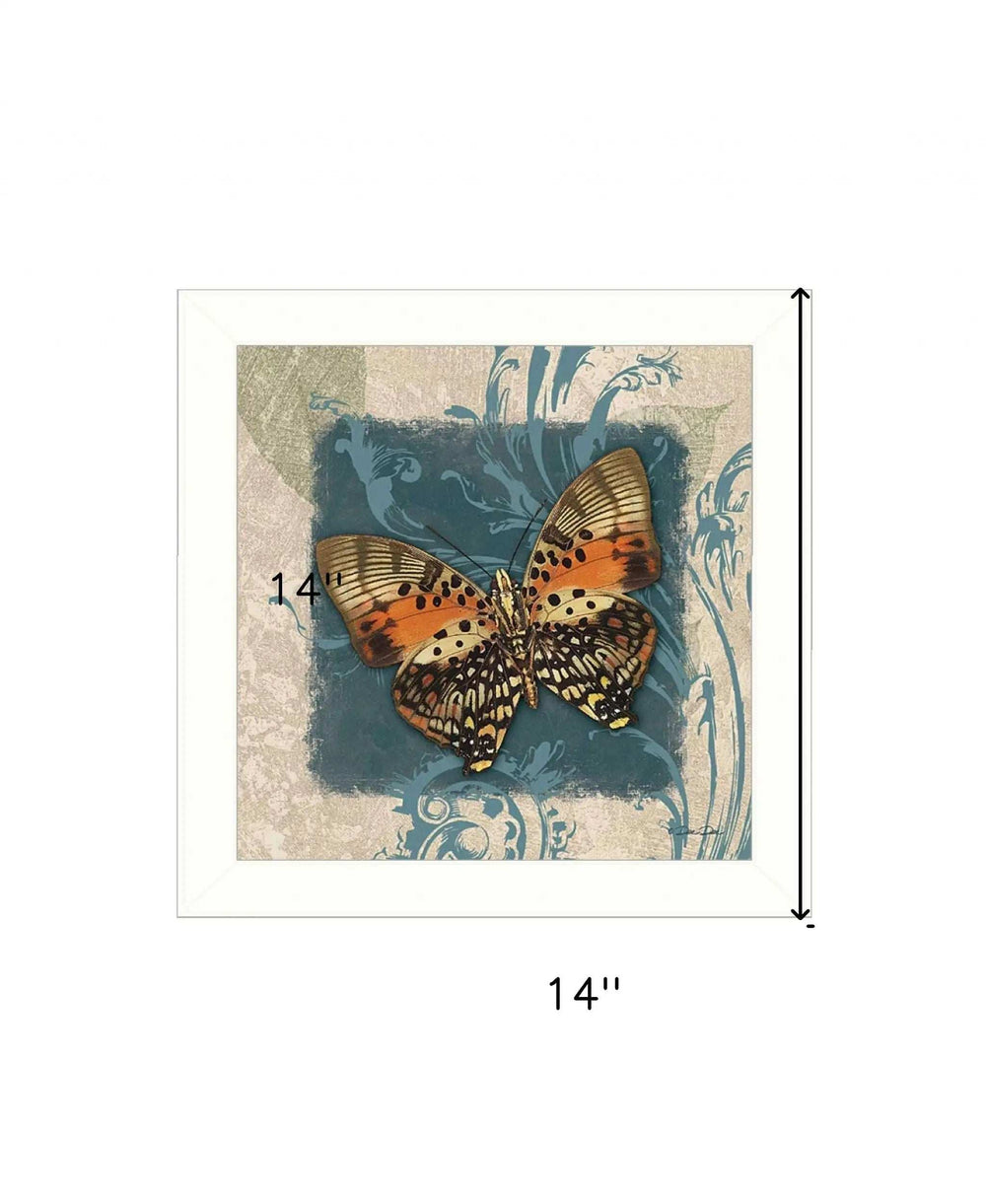 Swirl Butterfly III White Framed Print Wall Art - Homeroots - Flyclothing LLC