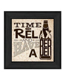 BeerTime to Relax Black Framed Print Wall Art - Homeroots - Flyclothing LLC