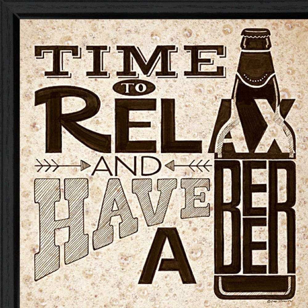 BeerTime to Relax Black Framed Print Wall Art - Homeroots - Flyclothing LLC