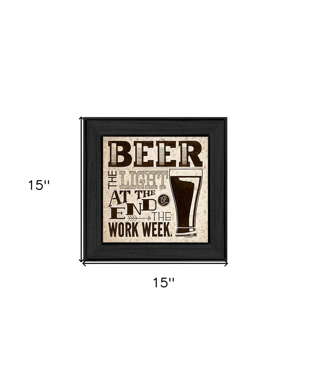 Beer Work Week Black Framed Print Wall Art - Homeroots - Flyclothing LLC