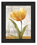 Golden Flower Black Framed Print Wall Art - Homeroots - Flyclothing LLC