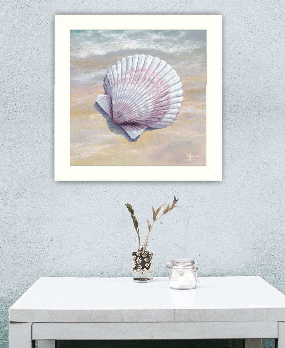 Scallop White Framed Print Wall Art - Homeroots - Flyclothing LLC
