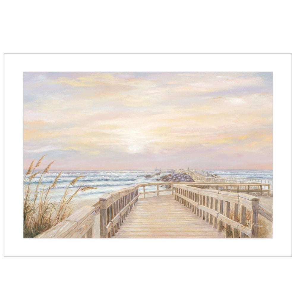 Ponce Inlet Jetty Sunrise 1 White Framed Print Wall Art - Homeroots - Flyclothing LLC