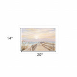 Ponce Inlet Jetty Sunrise 1 White Framed Print Wall Art - Homeroots - Flyclothing LLC