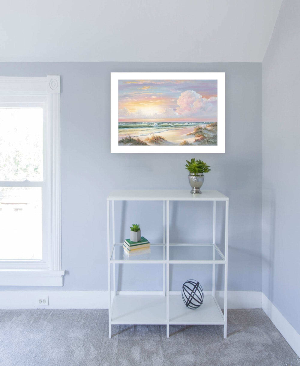 Golden Sunset on Crystal Cove 3 White Framed Print Wall Art - Homeroots - Flyclothing LLC