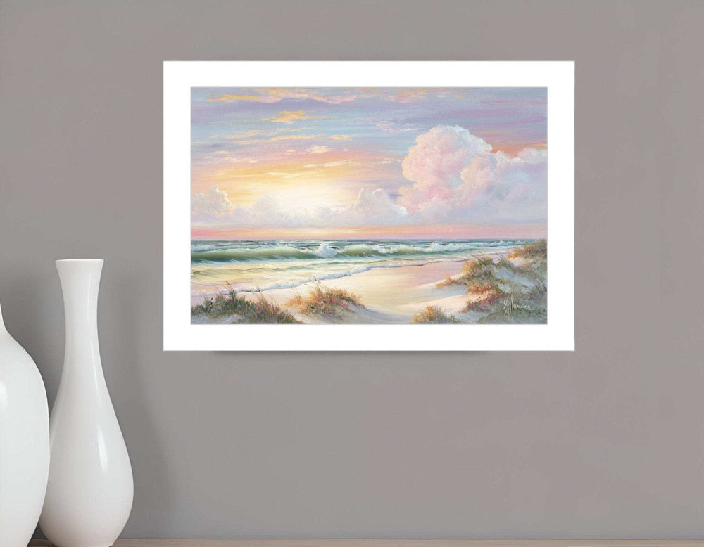 Golden Sunset on Crystal Cove 3 White Framed Print Wall Art - Homeroots - Flyclothing LLC