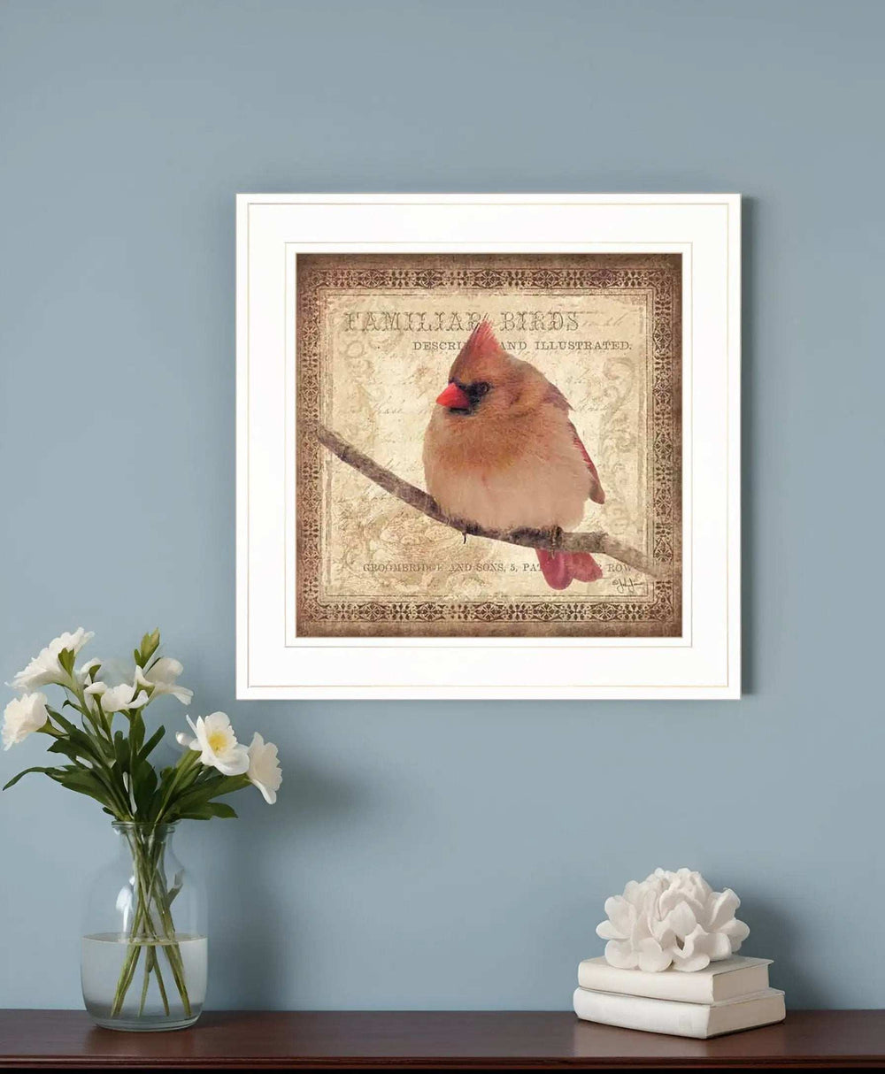 Female Cardinal 1 White Framed Print Wall Art - Homeroots - Flyclothing LLC