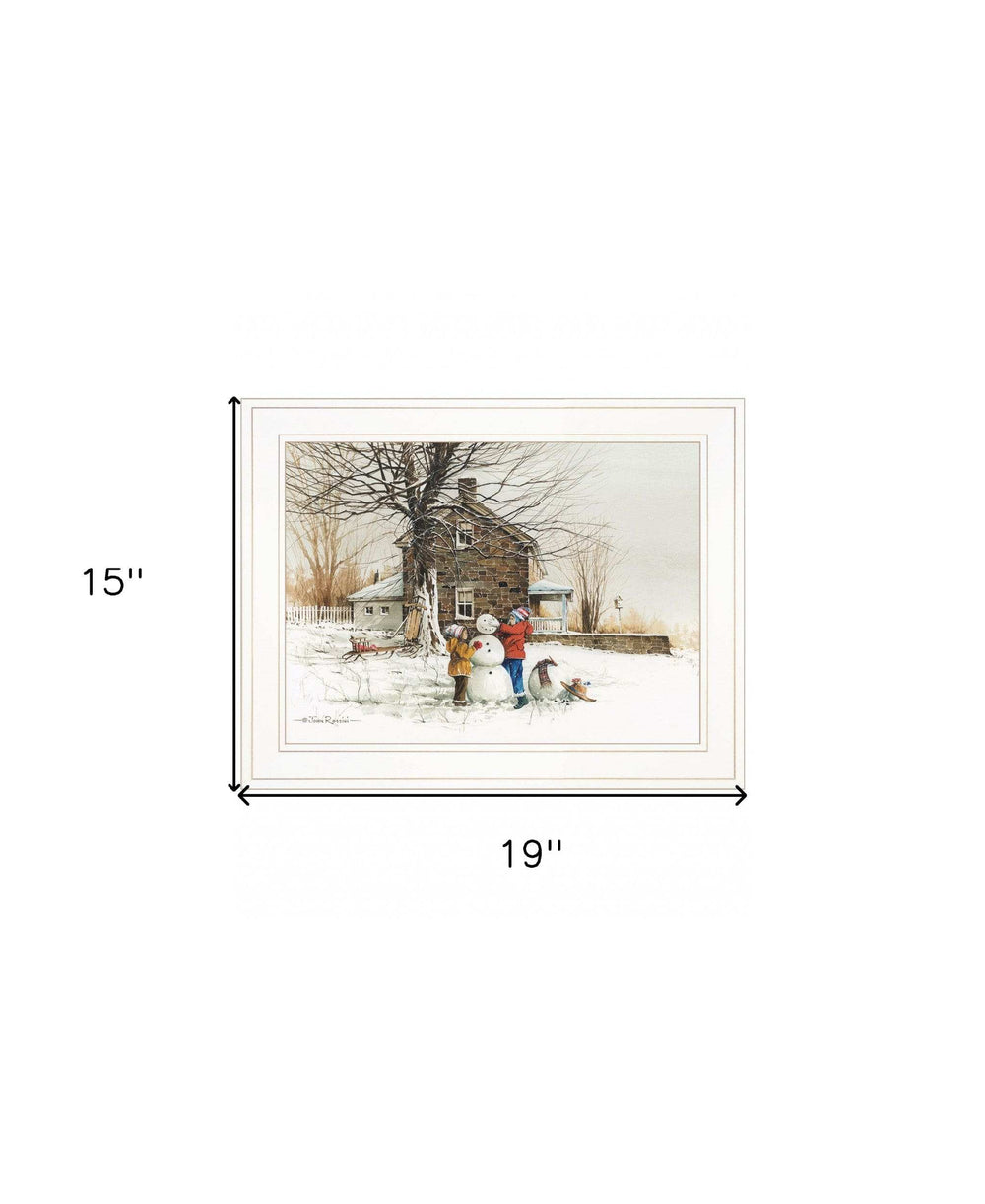 The Joy of Snow 2 White Framed Print Wall Art - Homeroots - Flyclothing LLC