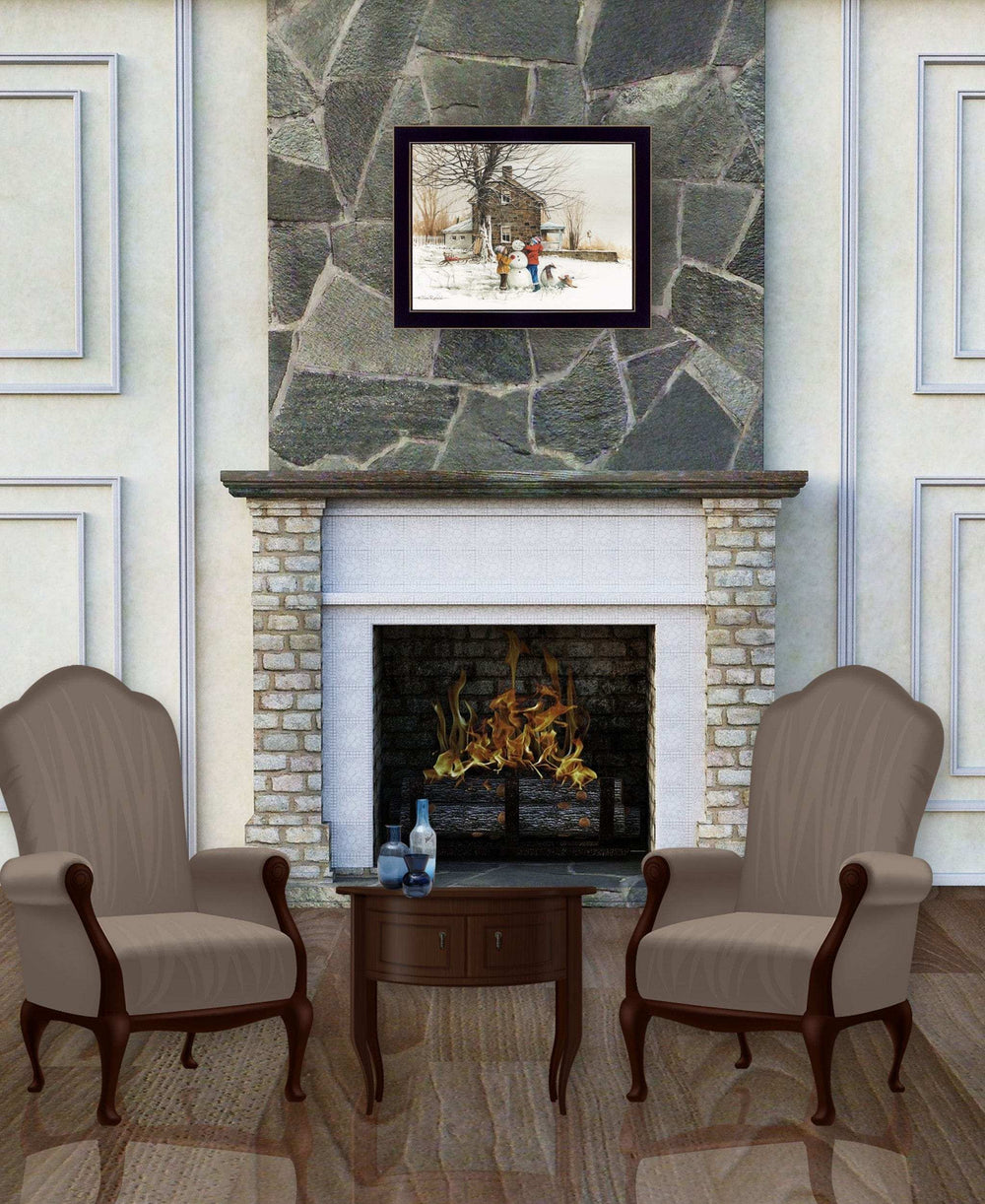 The Joy of Snow 3 Black Framed Print Wall Art - Homeroots - Flyclothing LLC