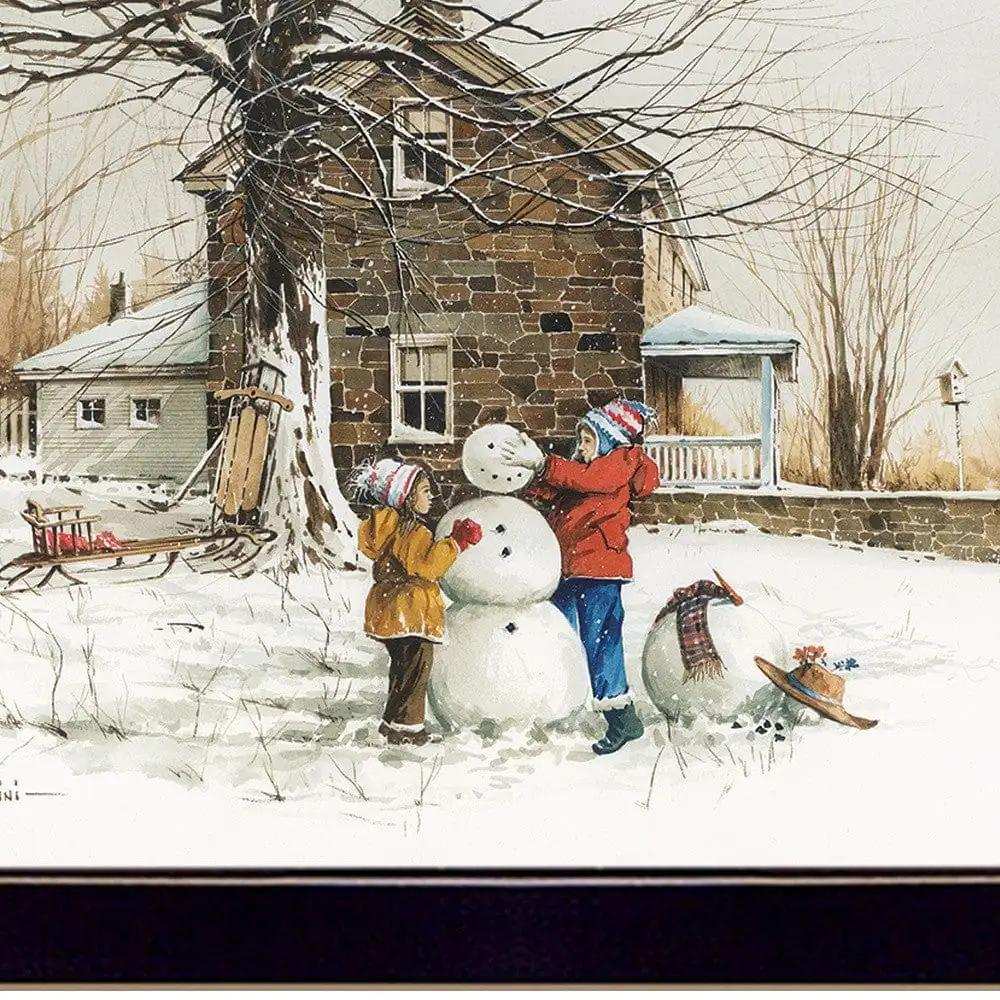The Joy of Snow 3 Black Framed Print Wall Art - Homeroots - Flyclothing LLC