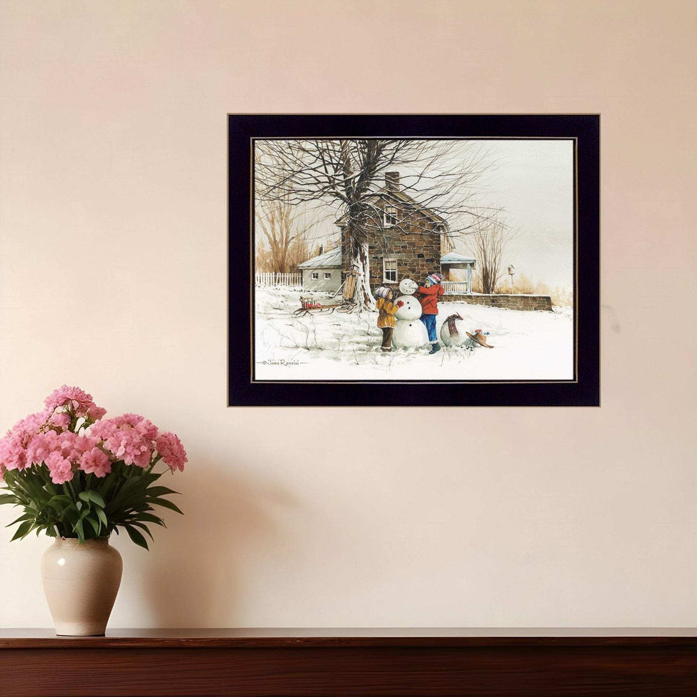 The Joy of Snow 3 Black Framed Print Wall Art - Homeroots - Flyclothing LLC
