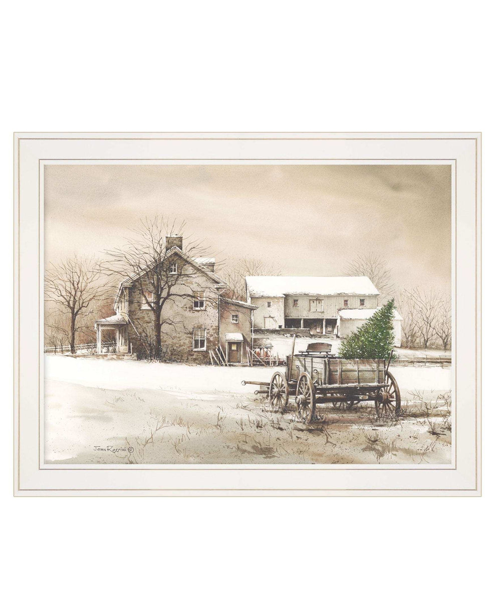 Bringing Home the Tree 2 White Framed Print Wall Art - Homeroots - Flyclothing LLC
