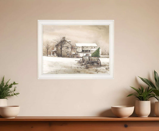Bringing Home the Tree 2 White Framed Print Wall Art - Homeroots - Flyclothing LLC