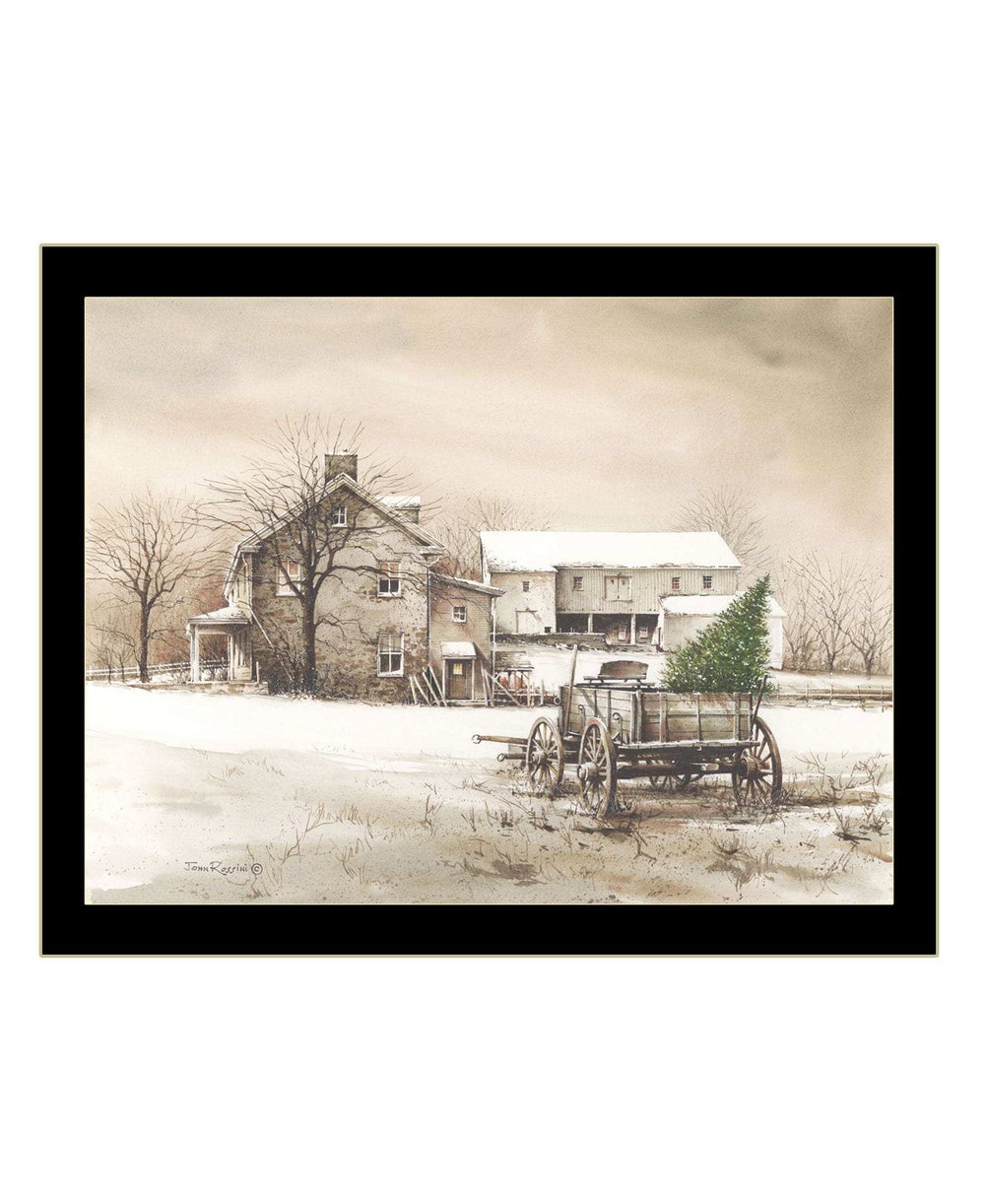 Bringing Home the Tree 3 Black Framed Print Wall Art - Homeroots - Flyclothing LLC