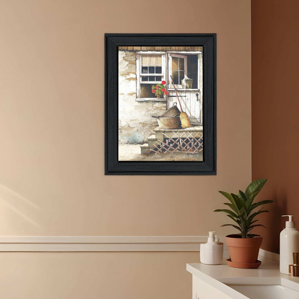 Cleaning Day Black Framed Print Bathroom Wall Art - Homeroots - Flyclothing LLC
