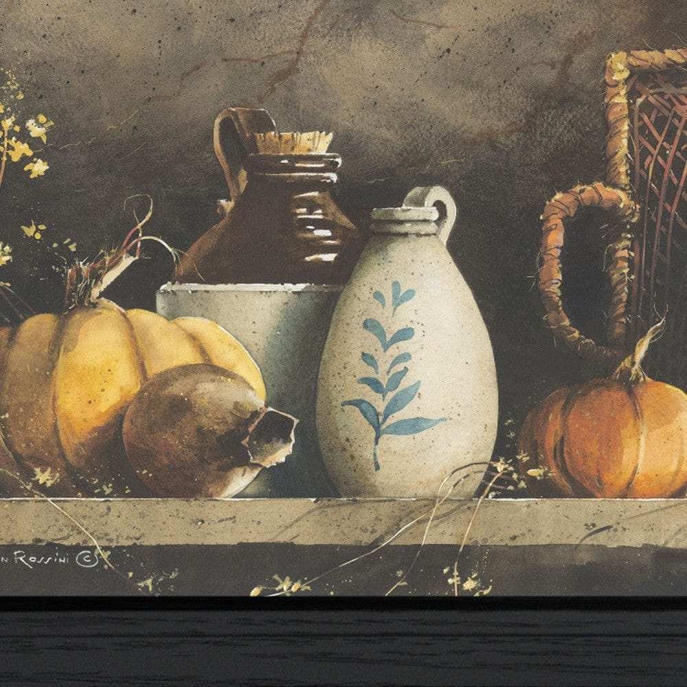 Pumpkin and Pods Black Framed Print Kitchen Wall Art - Homeroots - Flyclothing LLC