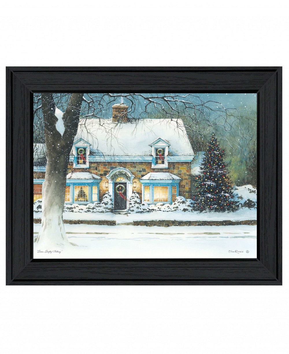 Snow Softly Falling 1 Black Framed Print Wall Art - Homeroots - Flyclothing LLC