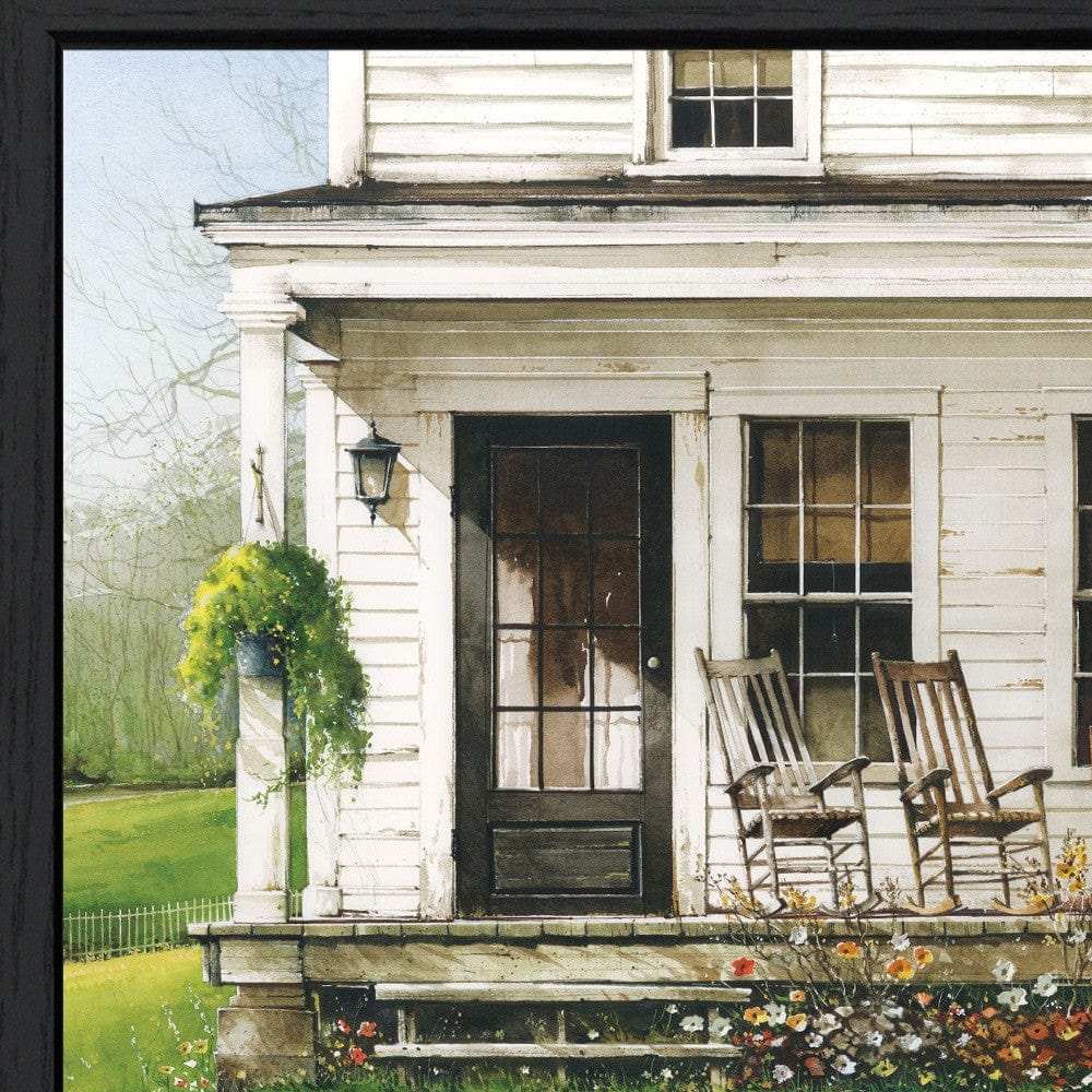 Back Porch Gathering 1 Black Framed Print Wall Art - Homeroots - Flyclothing LLC