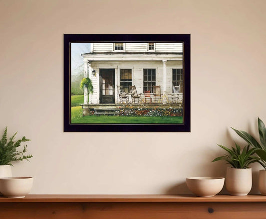 Back Porch Gathering 2 Black Framed Print Wall Art - Homeroots - Flyclothing LLC