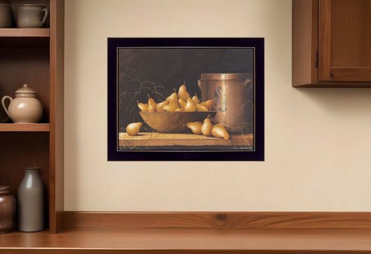 Pears and Crocks 2 Black Framed Print Wall Art - Homeroots - Flyclothing LLC