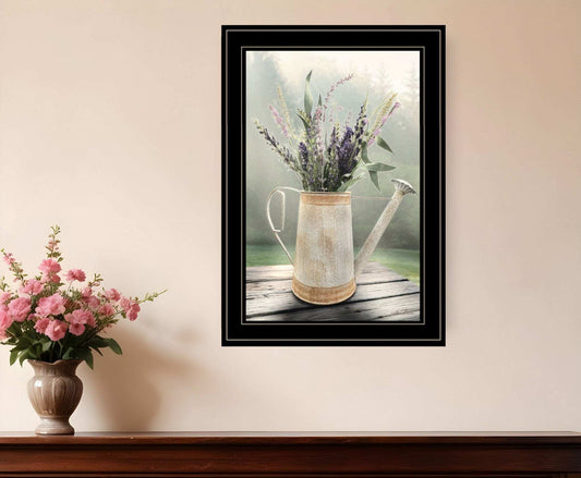 Lavender Watering Can 1 Black Framed Print Wall Art - Homeroots - Flyclothing LLC