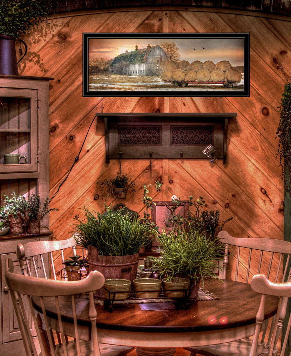 Sunset on the Farm 2 Black Framed Print Wall Art - Homeroots - Flyclothing LLC