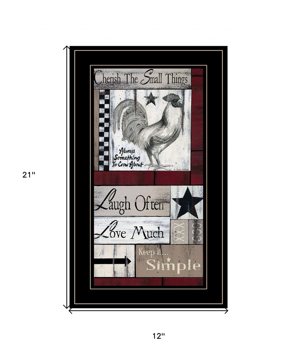 Cherish The Small things 3 Black Framed Print Wall Art - Homeroots - Flyclothing LLC