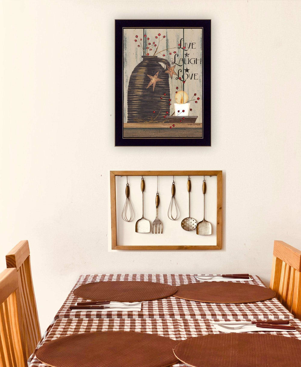 Live Laugh and Love 1 Black Framed Print Wall Art - Homeroots - Flyclothing LLC