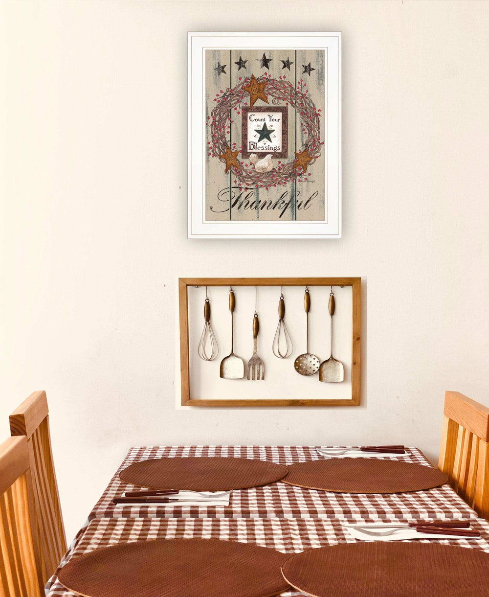 Count your Blessings 1 White Framed Print Wall Art - Homeroots - Flyclothing LLC