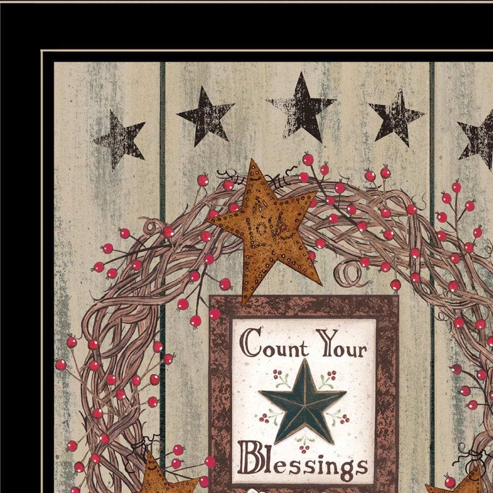 Count your Blessings 2 Black Framed Print Wall Art - Homeroots - Flyclothing LLC