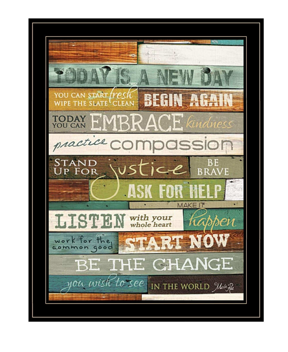 Today is a New Day 3 Black Framed Print Wall Art - Homeroots - Flyclothing LLC