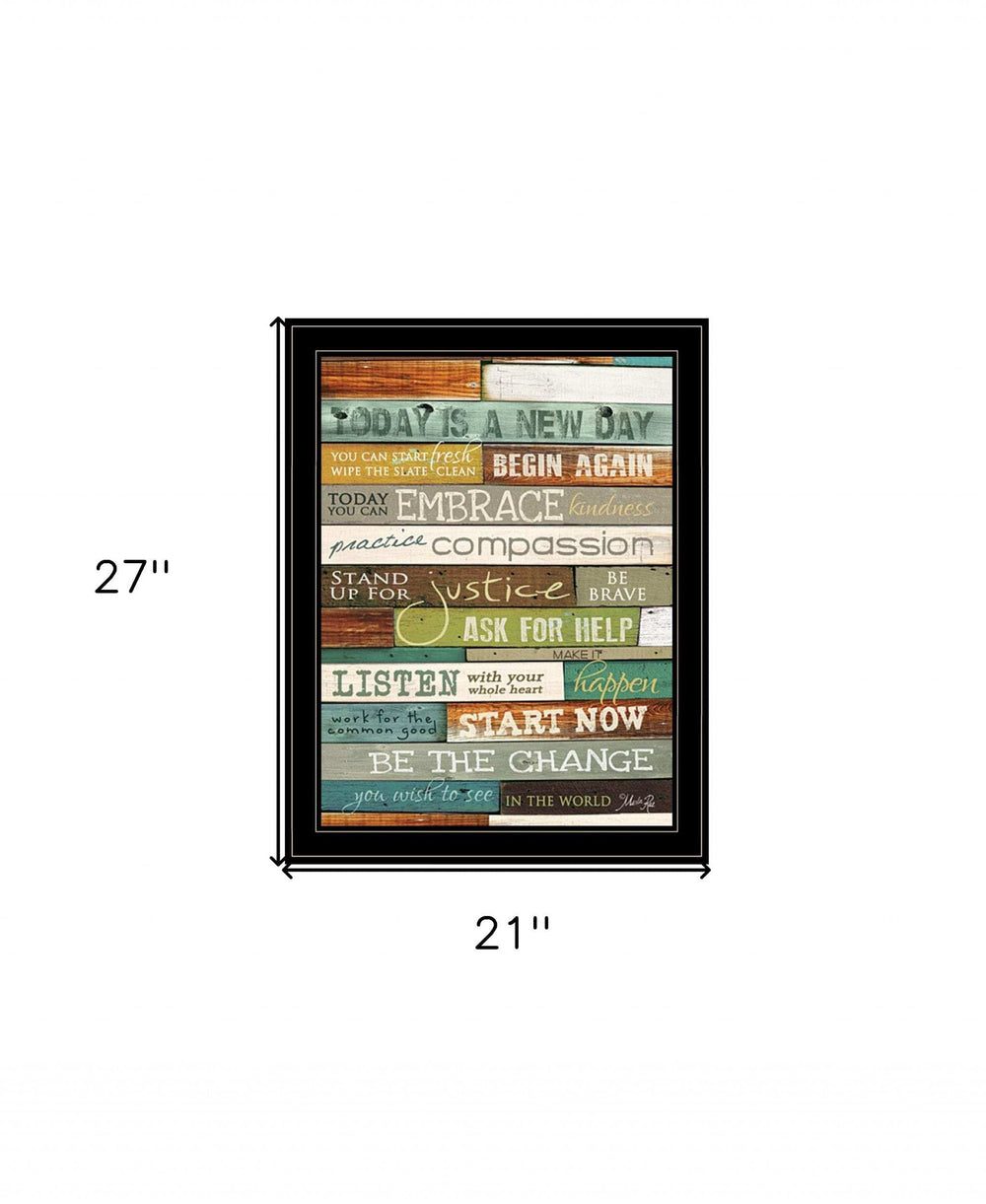 Today is a New Day 3 Black Framed Print Wall Art - Homeroots - Flyclothing LLC
