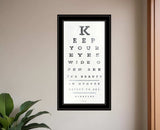 Eye Chart II 3 Black Framed Print Wall Art - Homeroots - Flyclothing LLC