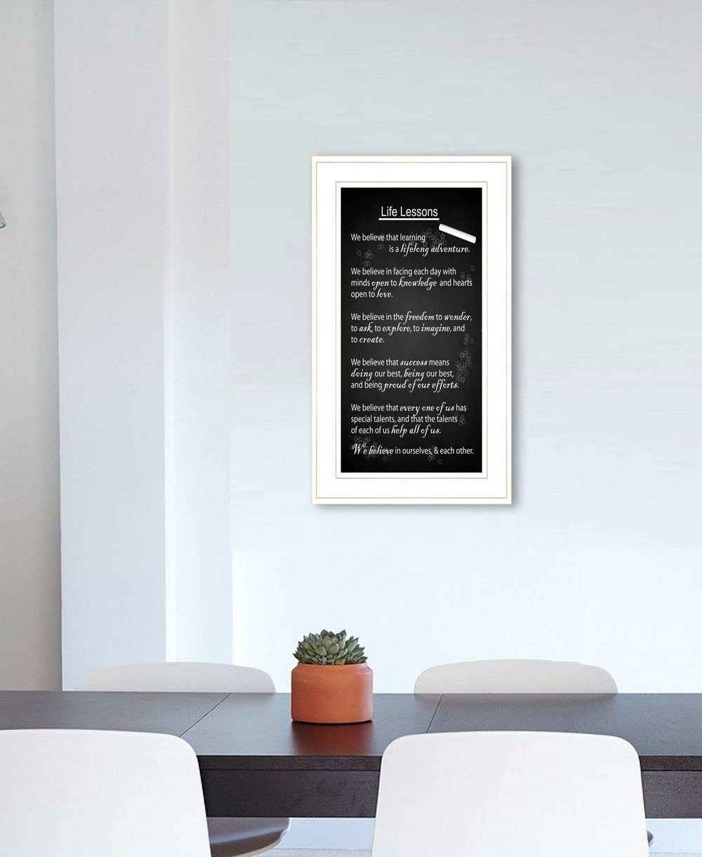Life Lessons 3 White Framed Print Wall Art - Homeroots - Flyclothing LLC