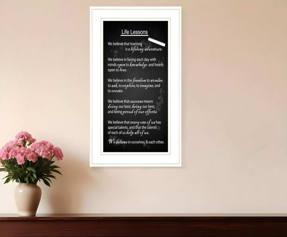 Life Lessons 3 White Framed Print Wall Art - Homeroots - Flyclothing LLC