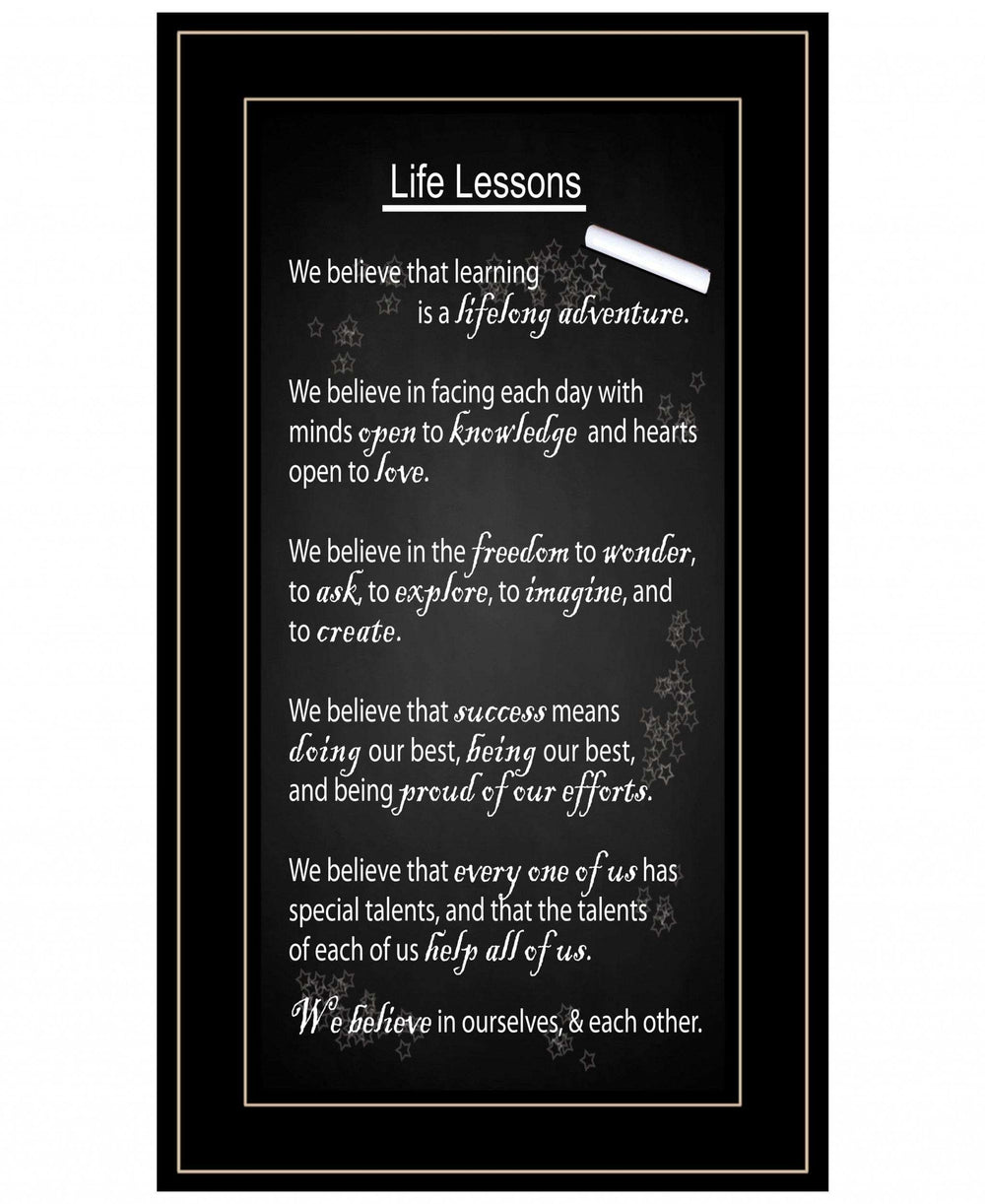 Life Lessons 4 Black Framed Print Wall Art - Homeroots - Flyclothing LLC