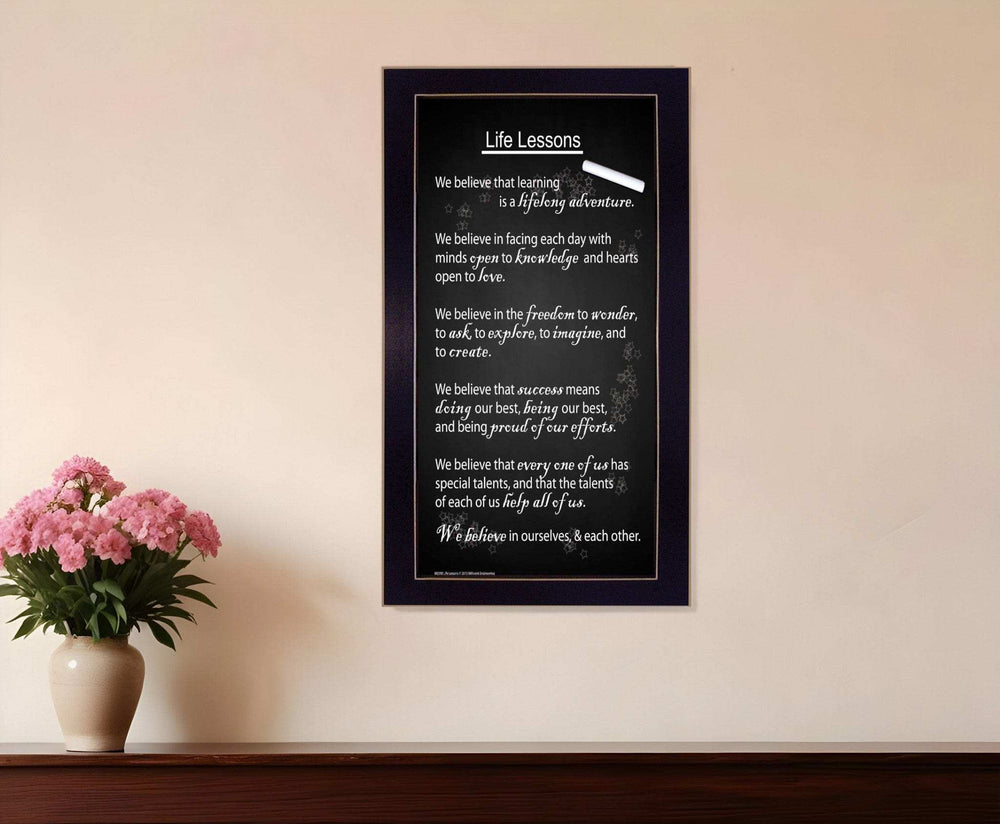 Life Lessons 5 Black Framed Print Wall Art - Homeroots - Flyclothing LLC