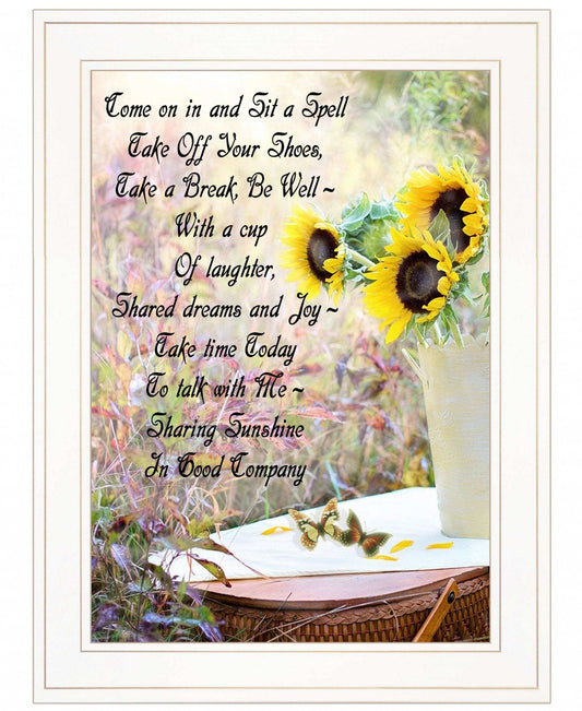 Sharing Sunshine 2 White Framed Print Wall Art - Homeroots - Flyclothing LLC