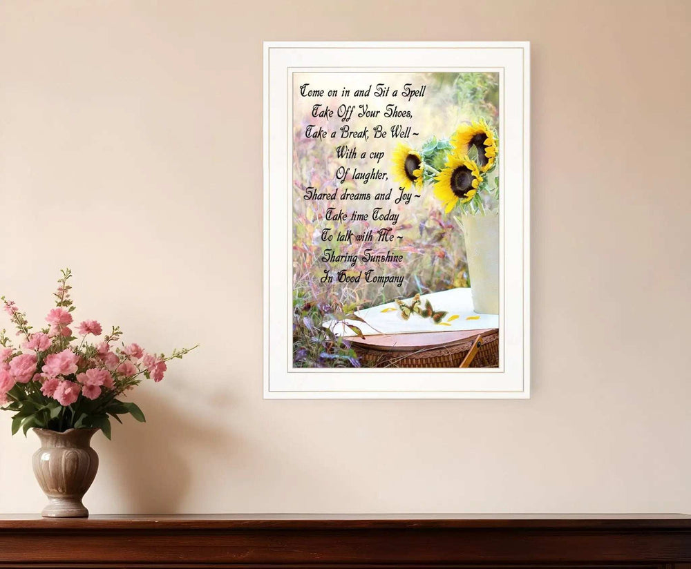 Sharing Sunshine 2 White Framed Print Wall Art - Homeroots - Flyclothing LLC