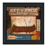 Red Canoe Lodge 2 Black Framed Print Wall Art - Homeroots - Flyclothing LLC