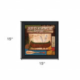 Red Canoe Lodge 2 Black Framed Print Wall Art - Homeroots - Flyclothing LLC
