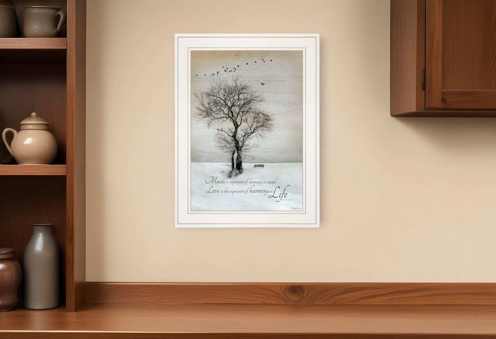Harmony 1 White Framed Print Kitchen Wall Art - Homeroots - Flyclothing LLC