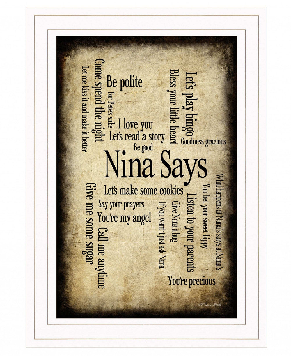 Nina Says 1 White Framed Print Wall Art - Homeroots - Flyclothing LLC