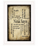 Nina Says 1 White Framed Print Wall Art - Homeroots - Flyclothing LLC