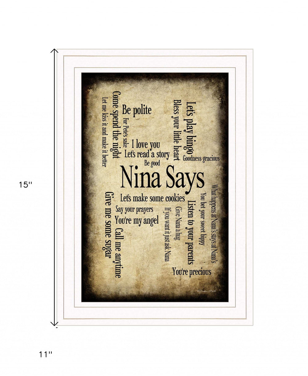 Nina Says 1 White Framed Print Wall Art - Homeroots - Flyclothing LLC