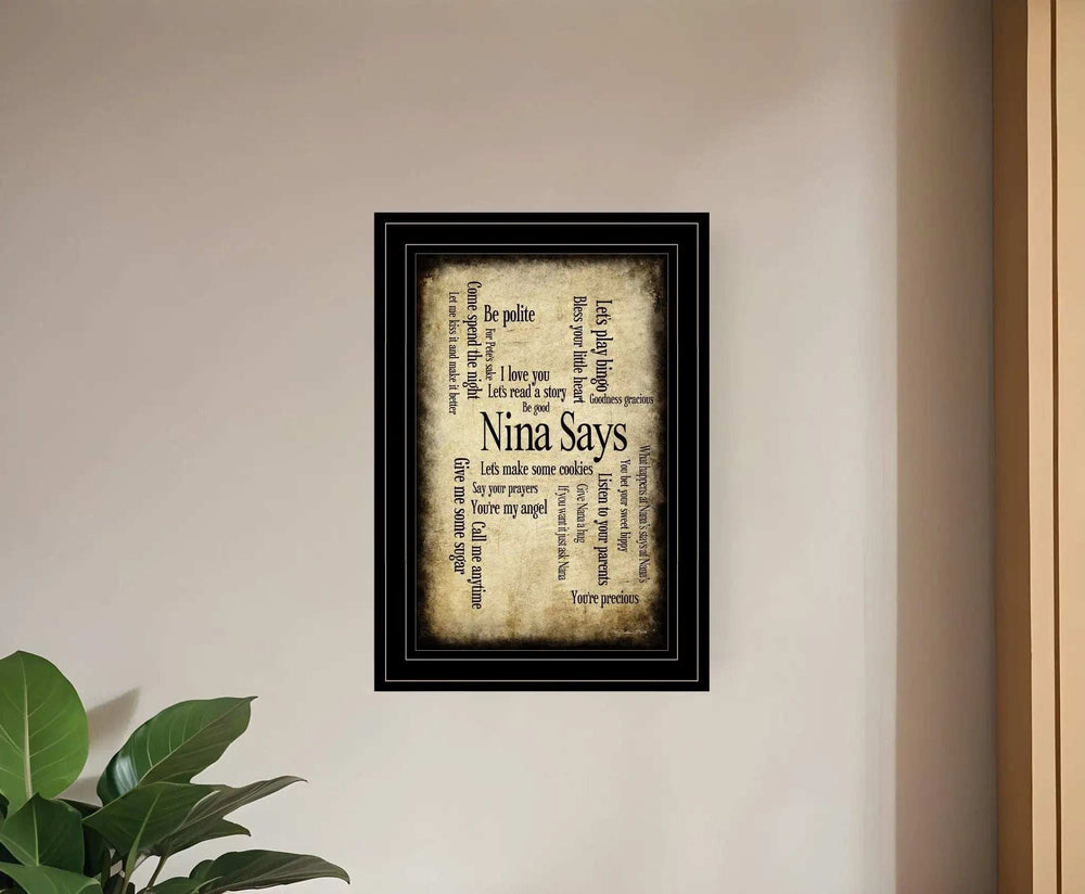 Nina Says 3 Black Framed Print Wall Art - Homeroots - Flyclothing LLC