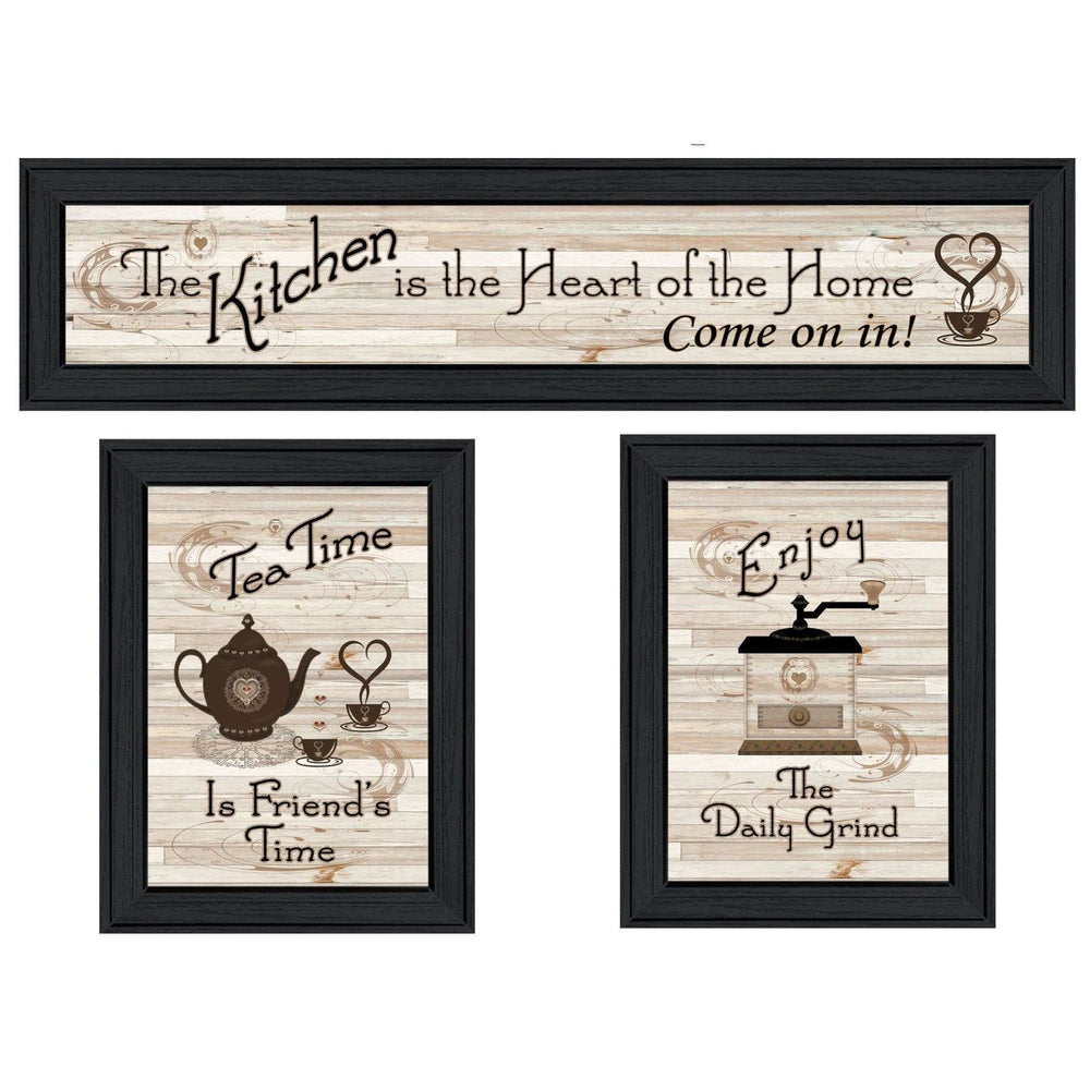Set Of Three Kitchen Black Framed Prints Kitchen Wall Art - Homeroots - Flyclothing LLC